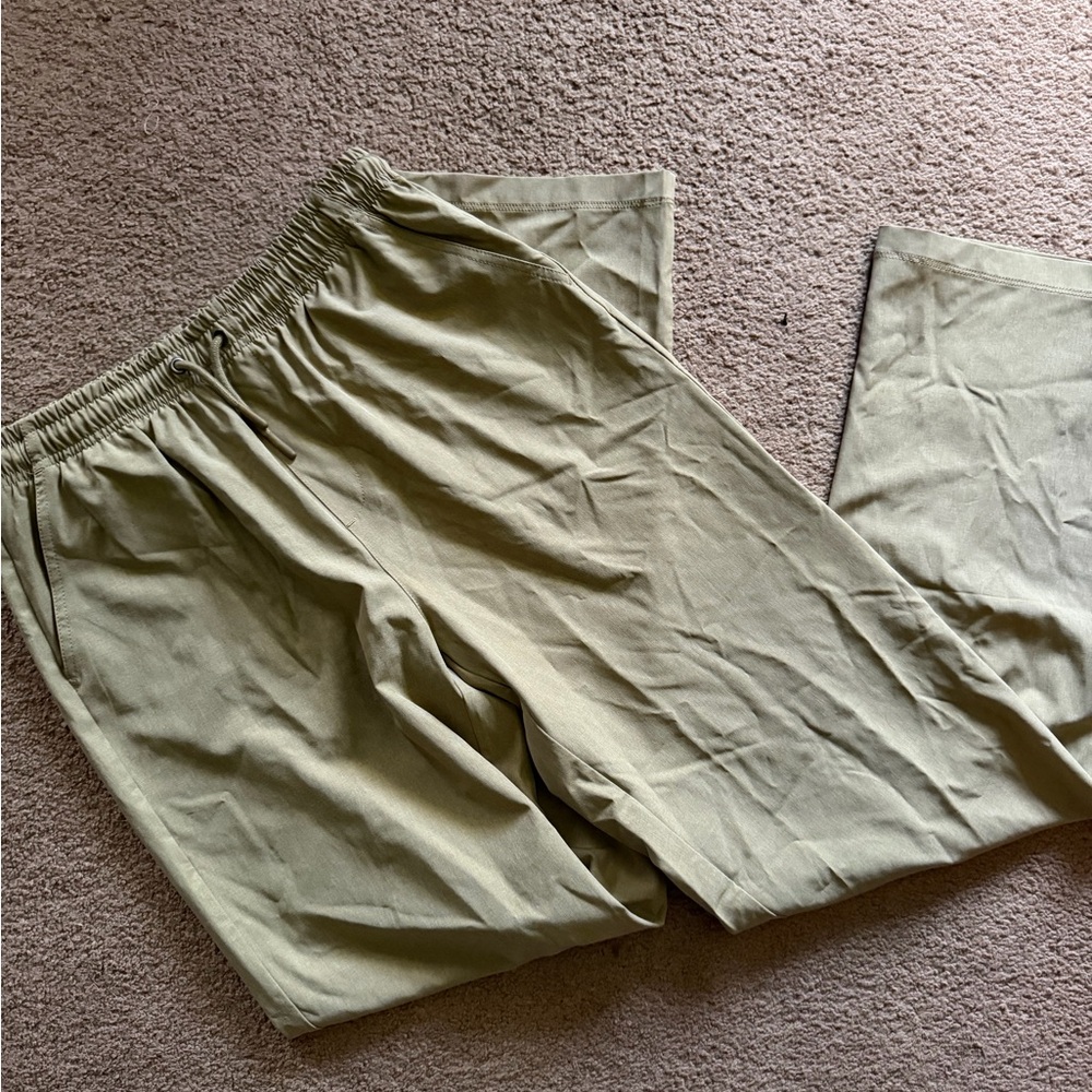 Children's Casual Elastic-Waist Olive Pants